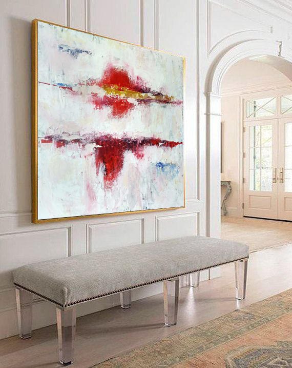 White Original Leaf Contemporary Abstract Canvas Wall Art 2O2O9